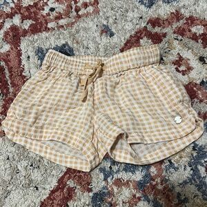 Roxy Cream and White Athletic Shorts with Elastic Waistband